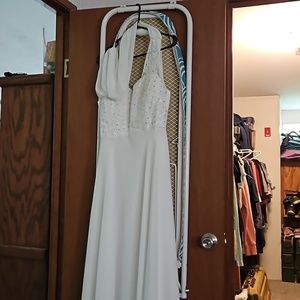 Knock off wedding dress , white,  sheathed size 9/10